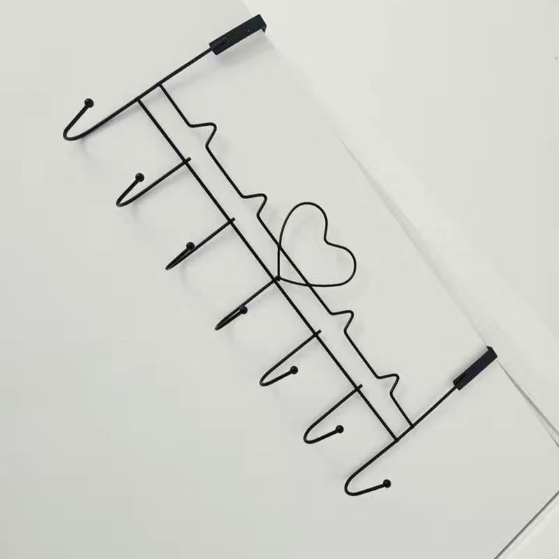 1Pc Heart-Shaped Over-The-Door Hooks: the Perfect Towel, Coat, and Purse Organizer for Your Bathroom or Bedroom! Hangers
