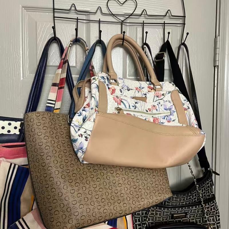 1Pc Heart-Shaped Over-The-Door Hooks: the Perfect Towel, Coat, and Purse Organizer for Your Bathroom or Bedroom! Hangers