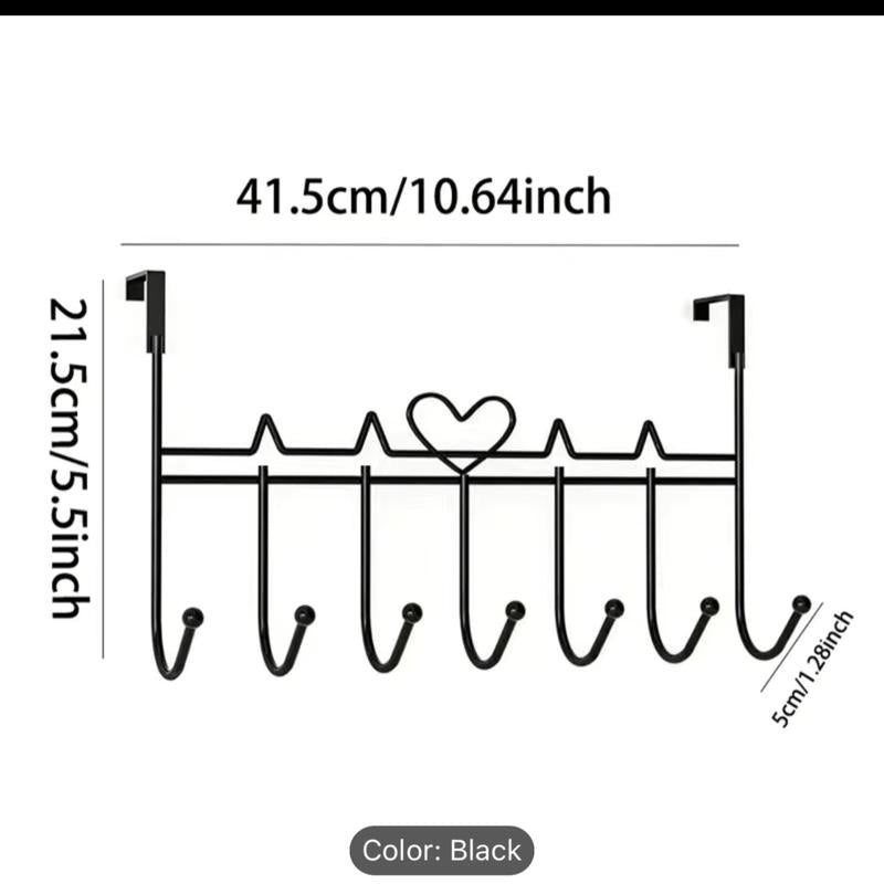 1Pc Heart-Shaped Over-The-Door Hooks: the Perfect Towel, Coat, and Purse Organizer for Your Bathroom or Bedroom! Hangers