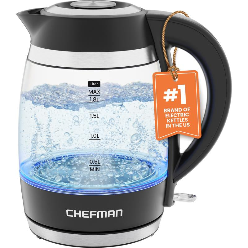 Chefman Fast-Boil 1.8L Electric Kettle - Compact Design for Efficient Water Heating