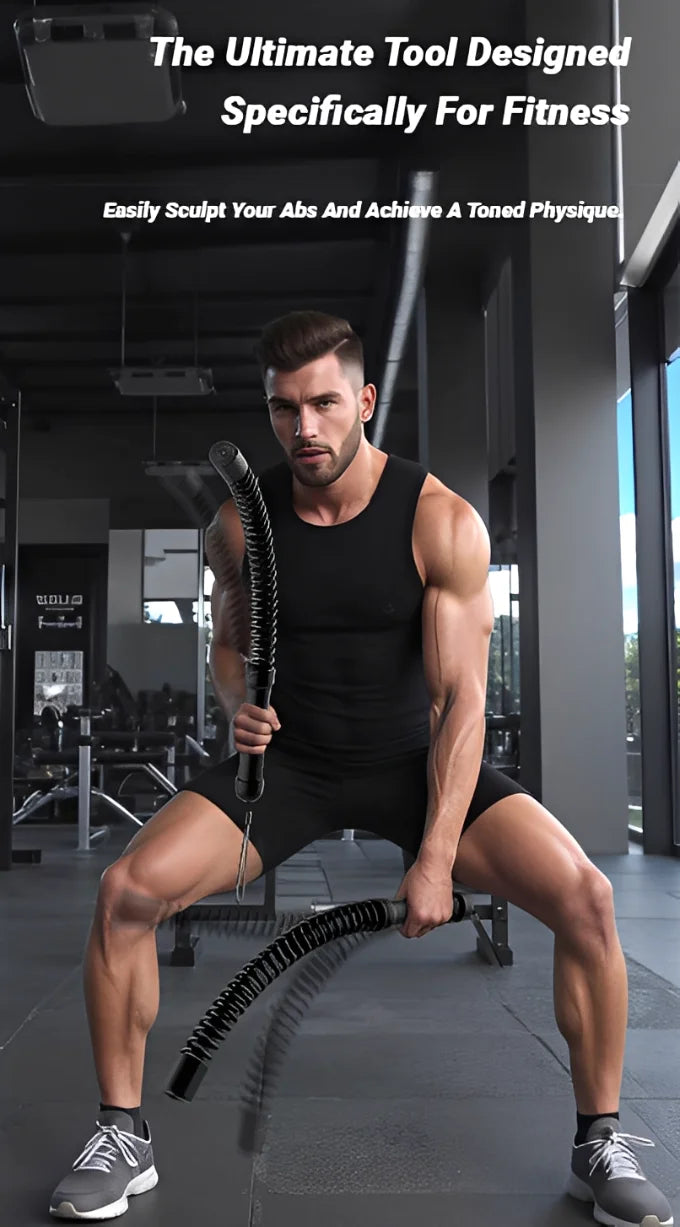 Strength Training Bar Ergonomic Fitness Grip Biceps Triceps Strengthener Spring Arm Expander Muscle Trainer Stainless Steel