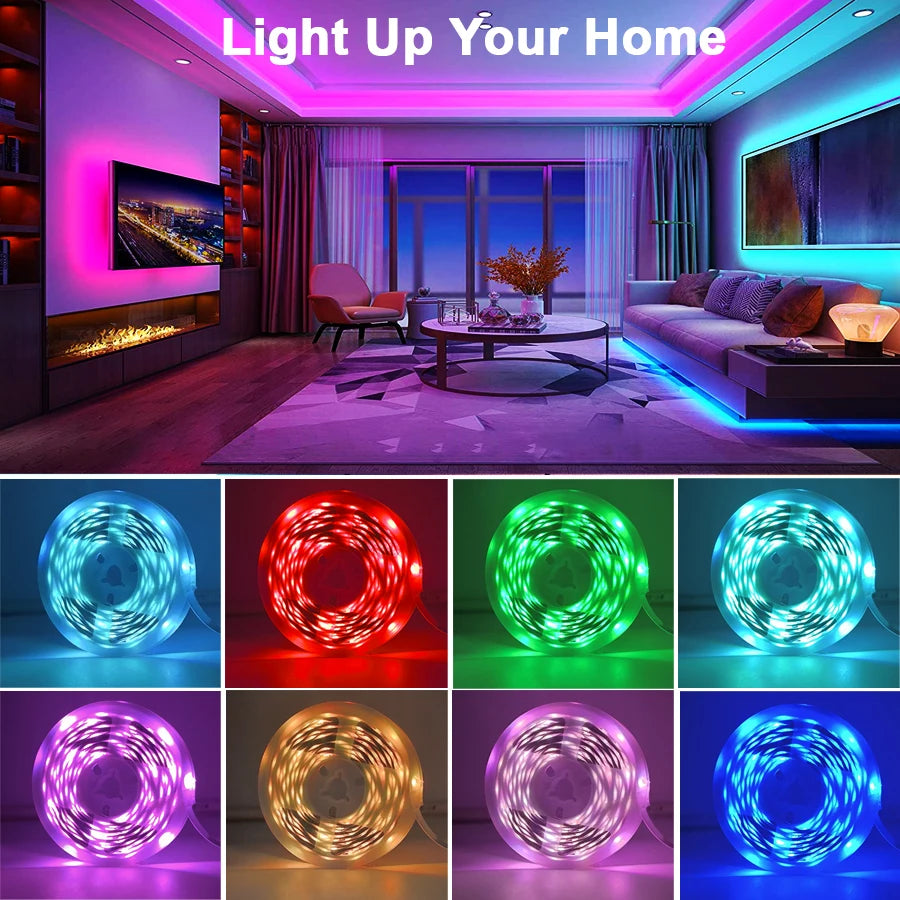 Led Strip Lights Music Sync Led Lights Room with APP Control, Flexible Ribbon Tape Lights for Home Party Decor TV Backlight
