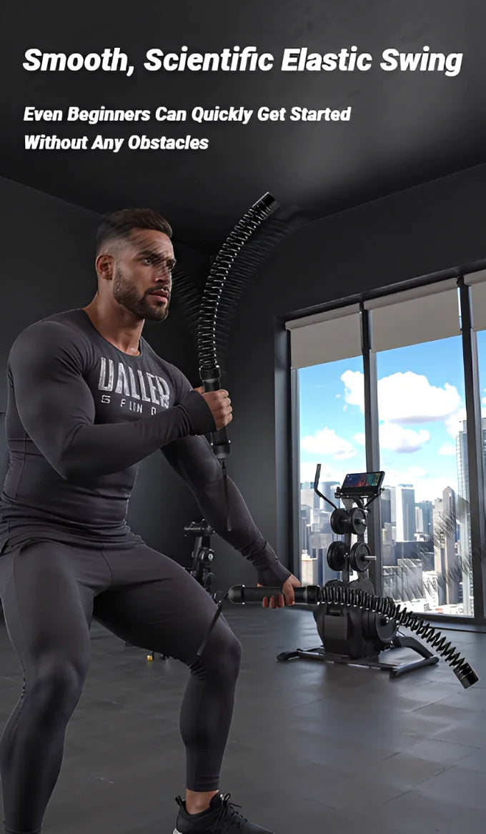 Strength Training Bar Ergonomic Fitness Grip Biceps Triceps Strengthener Spring Arm Expander Muscle Trainer Stainless Steel