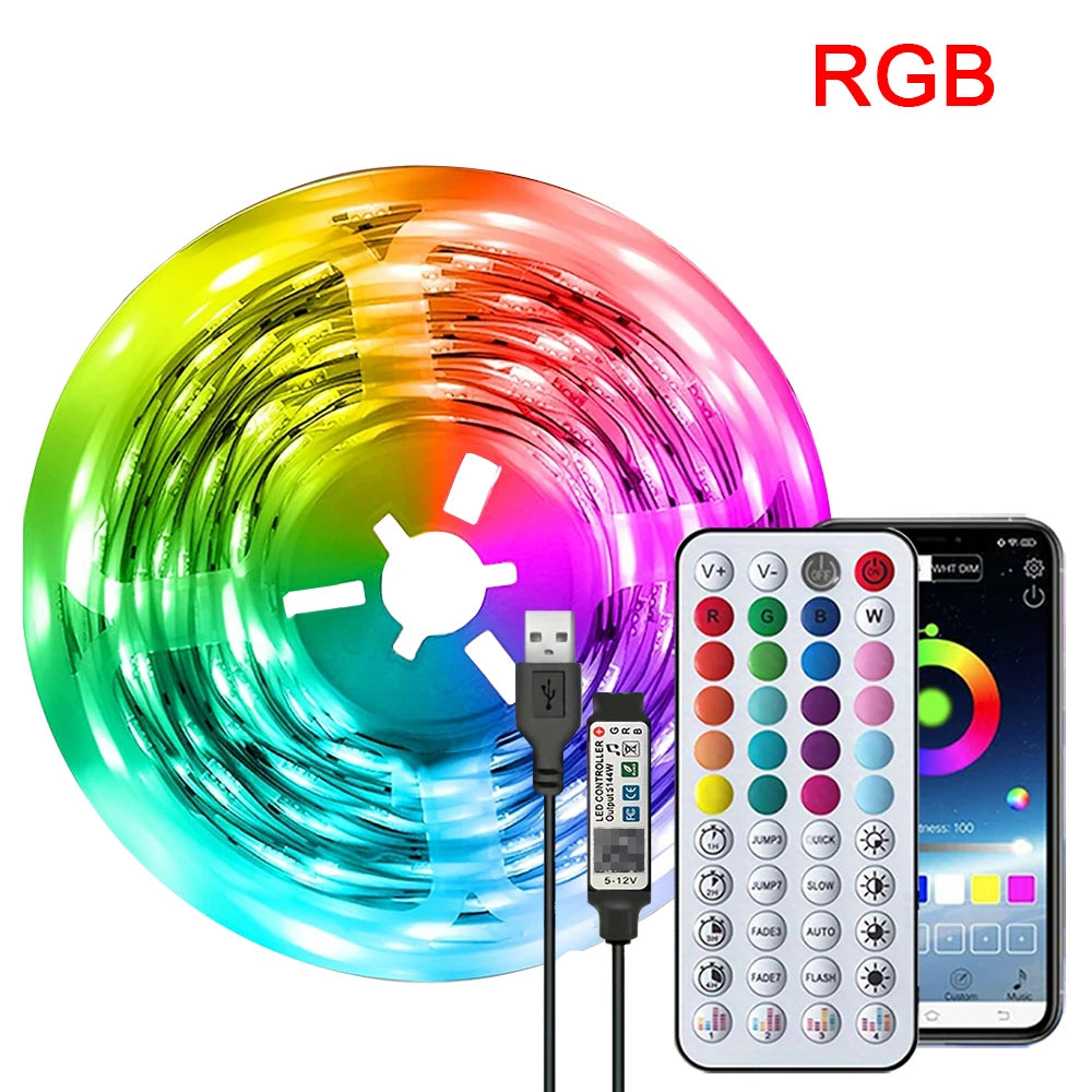 Led Strip Lights Music Sync Led Lights Room with APP Control, Flexible Ribbon Tape Lights for Home Party Decor TV Backlight