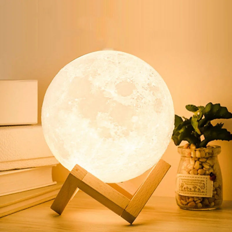 3D LED Moon Lamp Nightlight Fairy Table Bedroom Bedside Cute Kids Night Light for Room Birthday Party Decoration Christmas Gifts