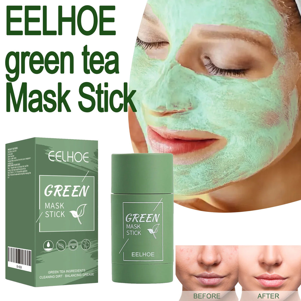 EELHOE Green Tea Mask Stick Refreshing Oil Control Shrink Pores Green Tea Clean Clean Up Blackheads Reproduce The Skin's Pure