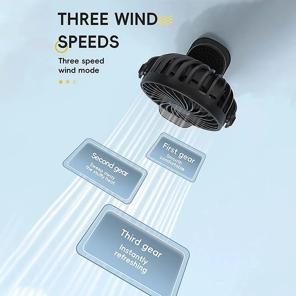 Rechargeable Fan 720° Rotating Hanging Clip Fan with Nightlight for Easy Portability Office Bedroom Dormitory Outdoor Small Fan