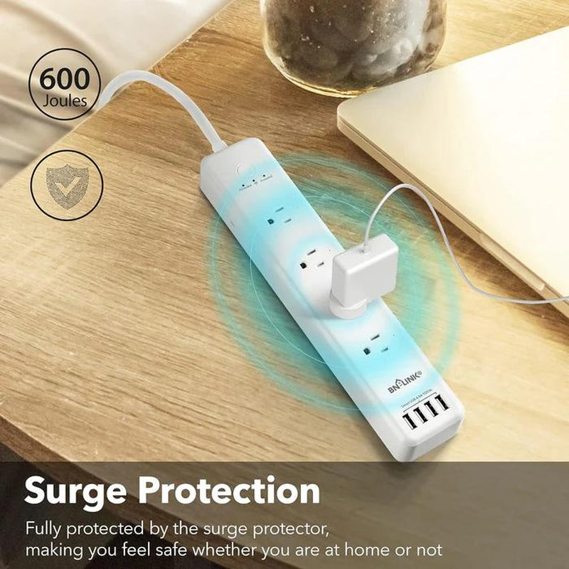 4 Outlets Smart Wifi Power Strip Compatible with Alexa Google Home Surge Protector BN-LINK